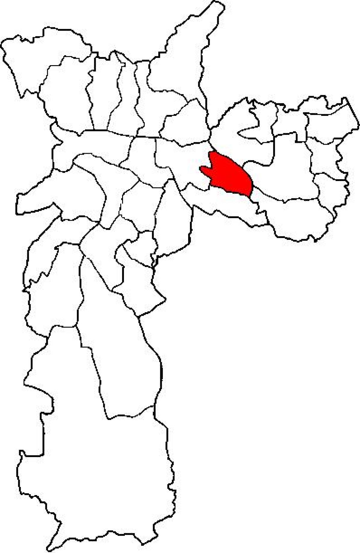 Mapa Aricanduva-Vila Formosa azpi-prefektura São Paulo