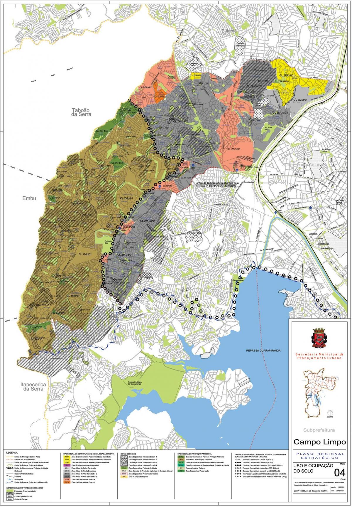 Mapa Campo Limpo São Paulo - lurzoruaren Okupazioa