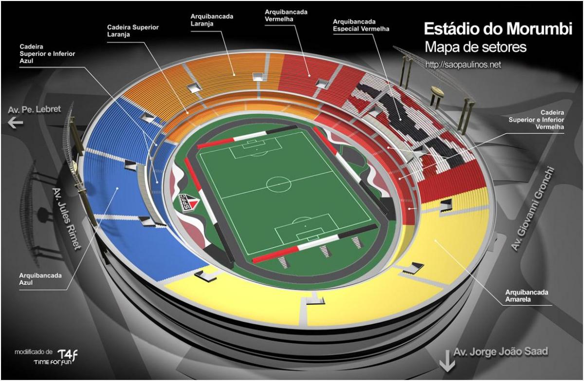 Mapa Cícero-Pompeu-de-Toledo São Paulo stadium
