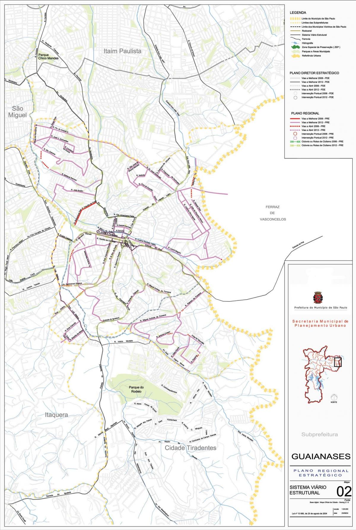 Mapa Guaianases São Paulo - Errepideak