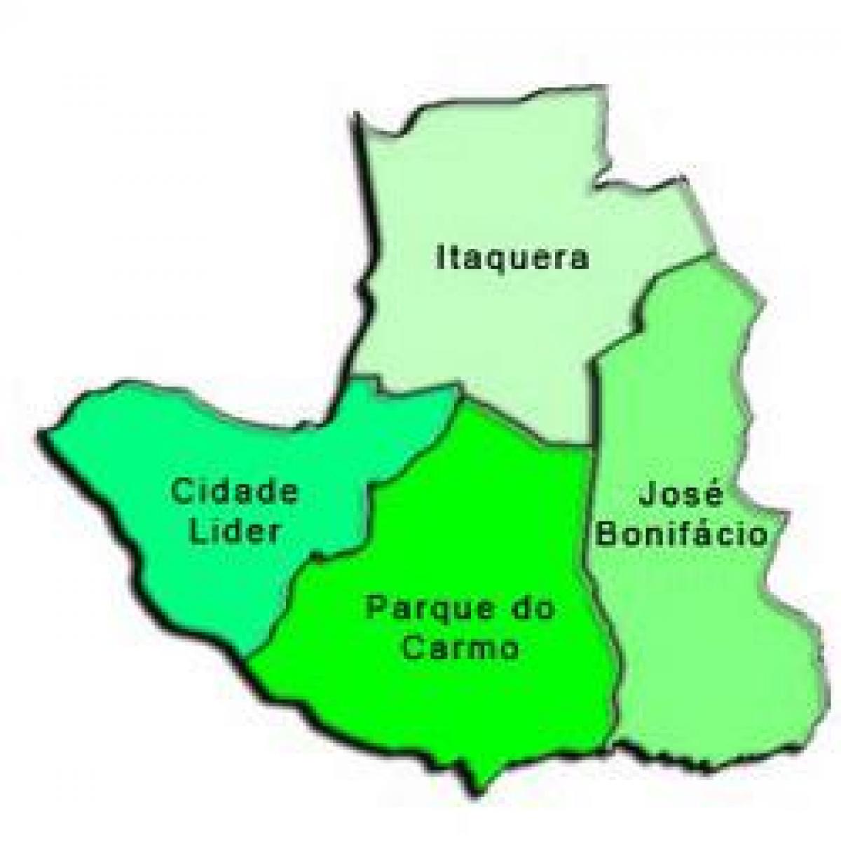 Mapa Itaquera azpi-prefekturan
