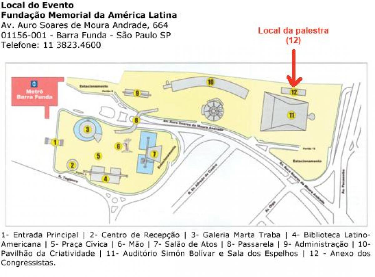 Mapa latinoamerikan Memorial São Paulo
