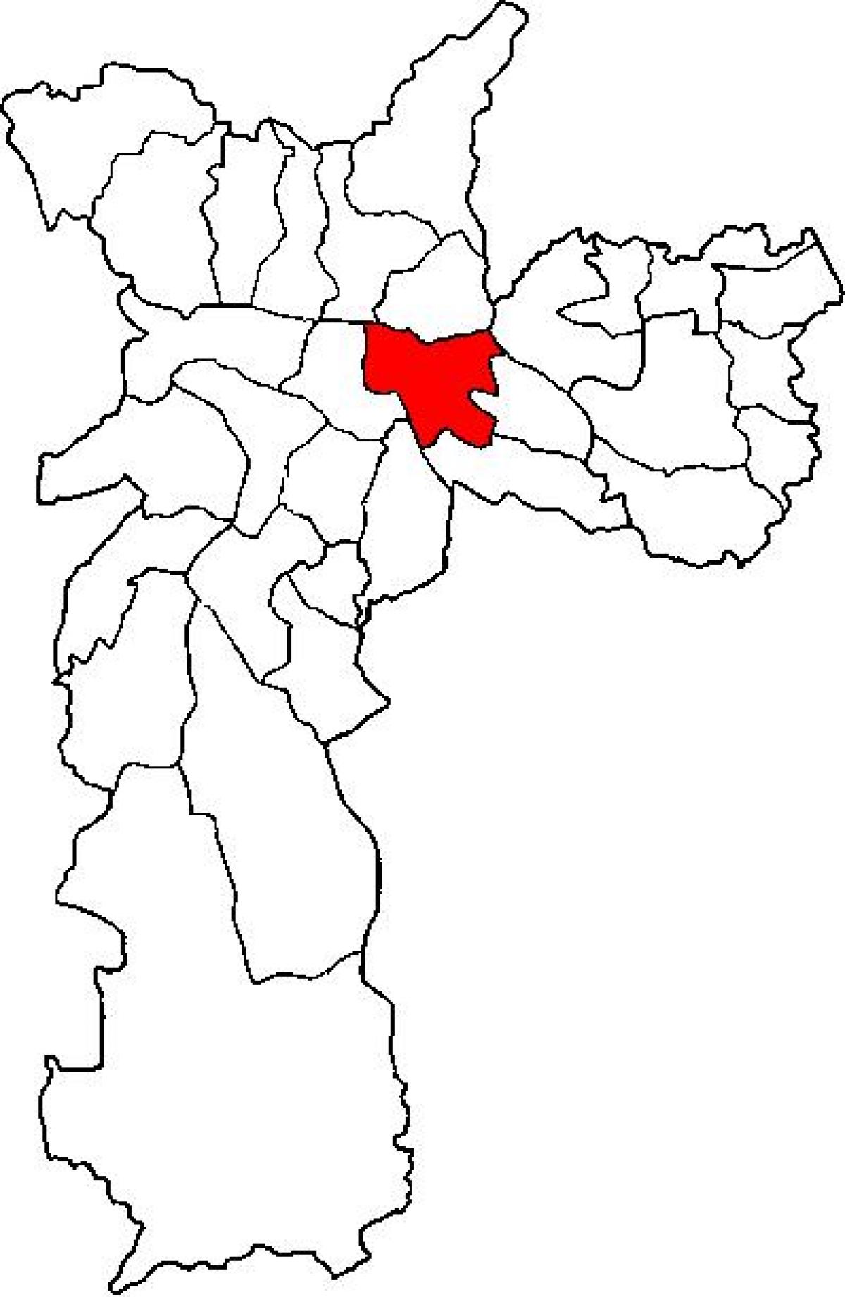 Mapa Mooca azpi-prefektura São Paulo