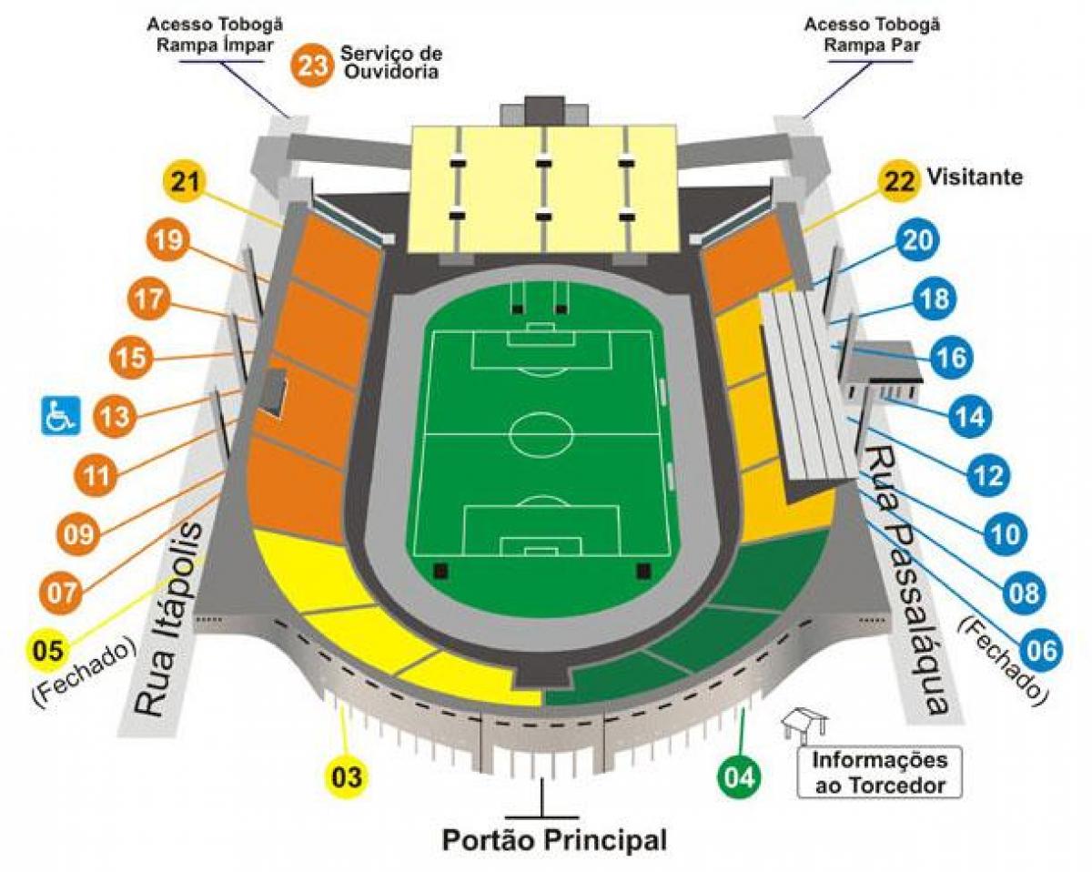 Mapa Pacaembu São Paulo stadium