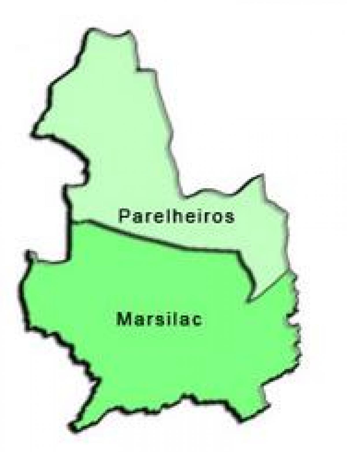 Mapa Parelheiros azpi-prefekturan