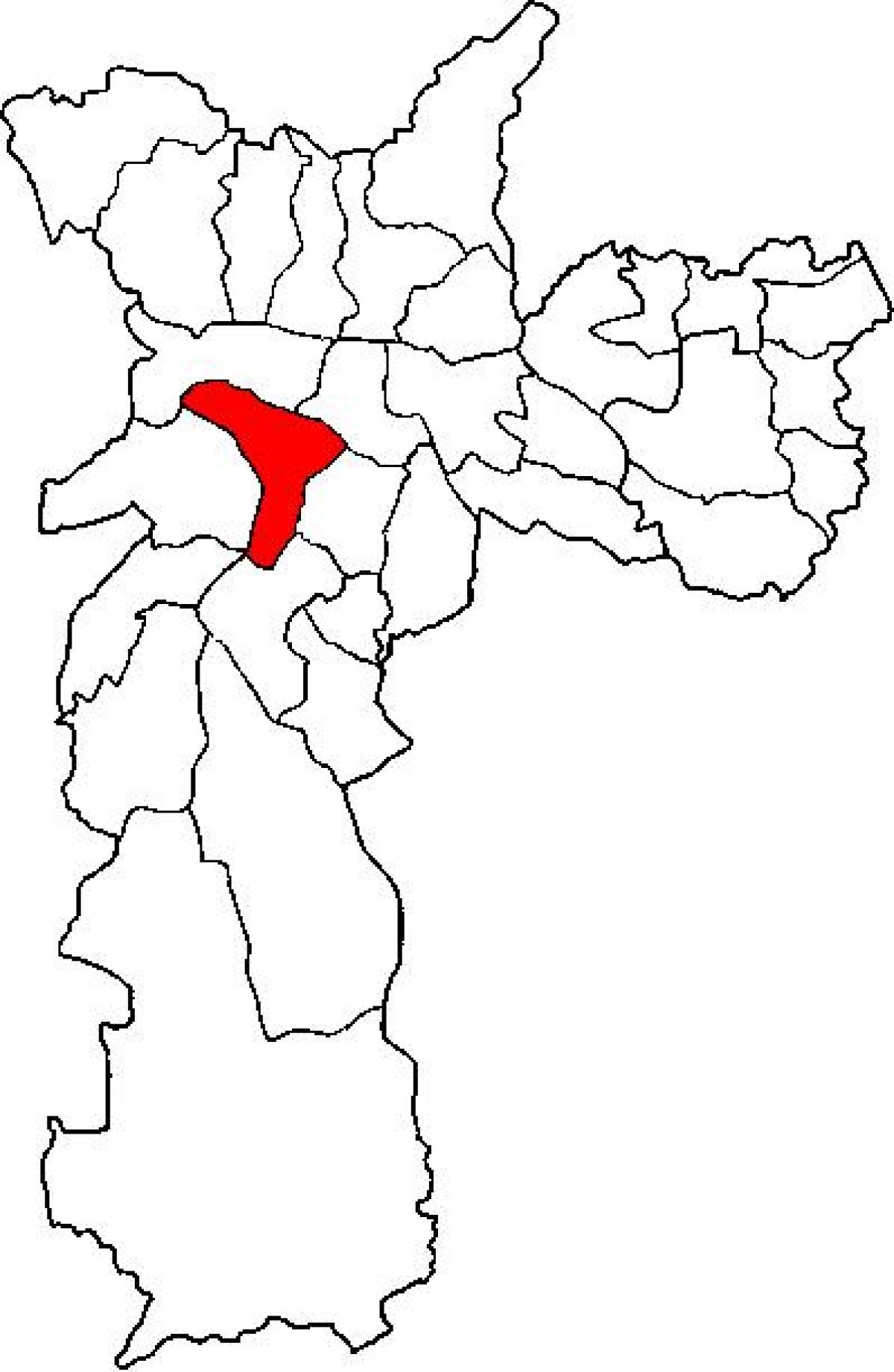 Mapa Pinheiros azpi-prefektura São Paulo