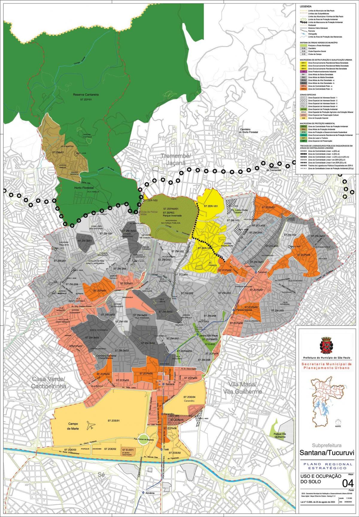 Mapa Santana São Paulo - lurzoruaren Okupazioa