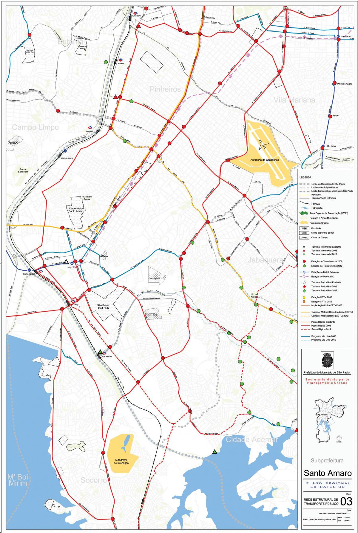 Mapa Santo Amaro São Paulo - garraio Publiko