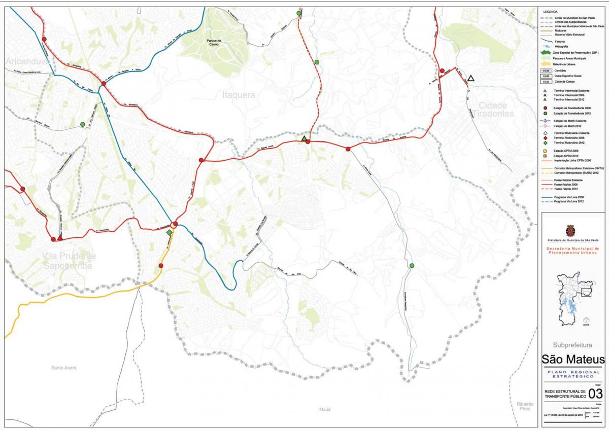 Mapa São Mateus São Paulo - garraio Publiko