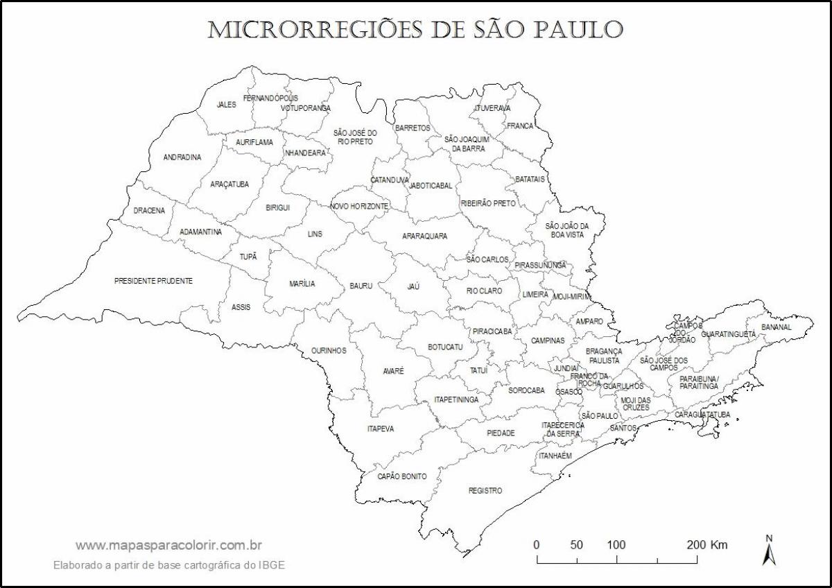 Mapa São Paulo birjina - mikro-eskualde