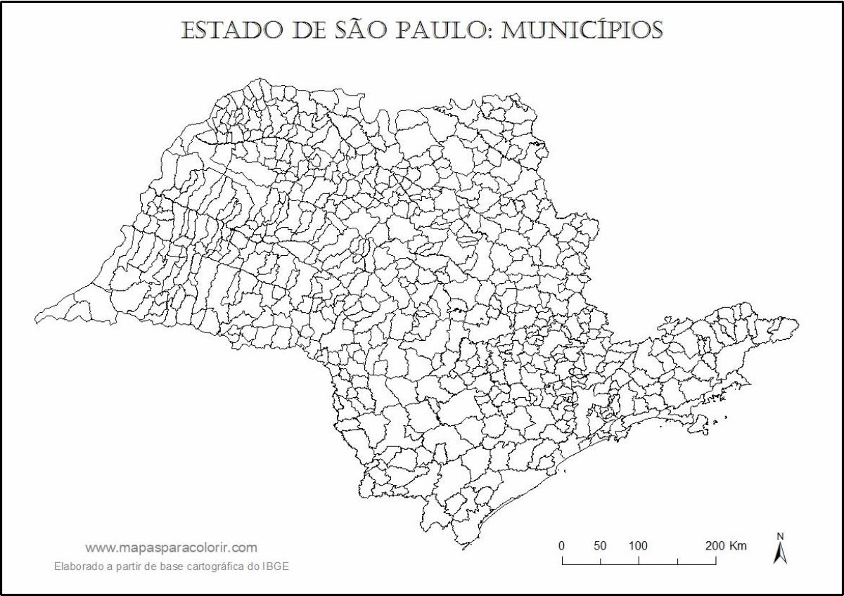 Mapa São Paulo birjina - udalerri