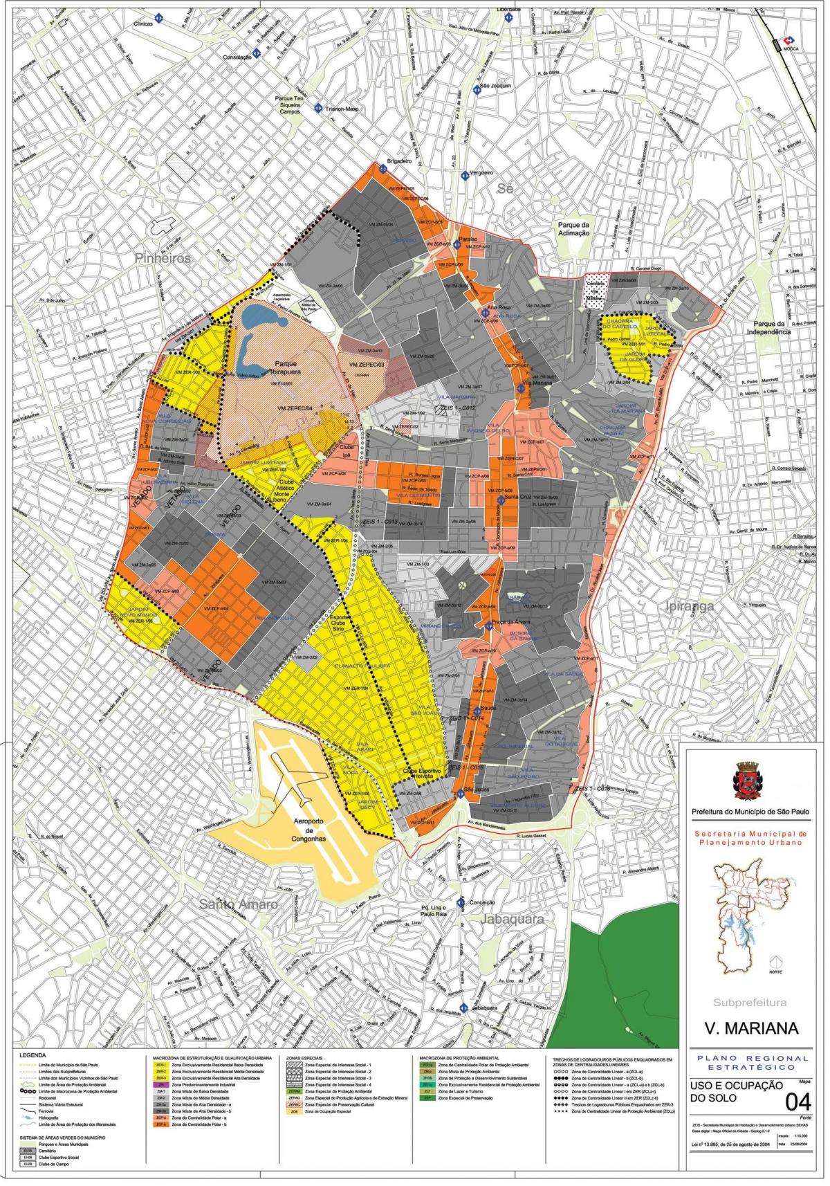 Mapa Vila Mariana São Paulo - lurzoruaren Okupazioa