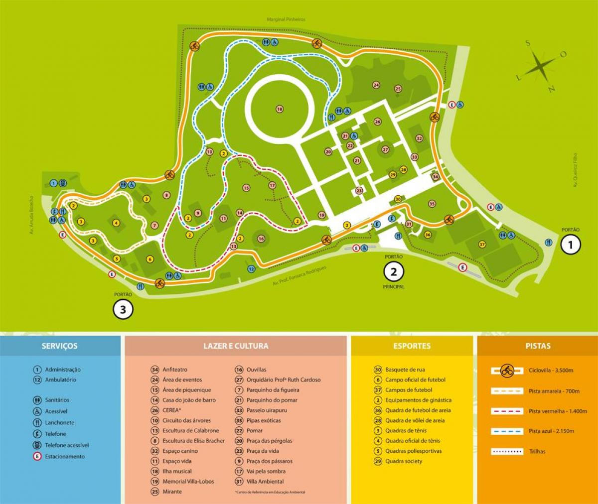 Mapa Villa-Lobos park