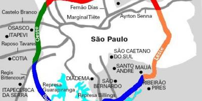 Mapa Mário Covas autopista - SP 21