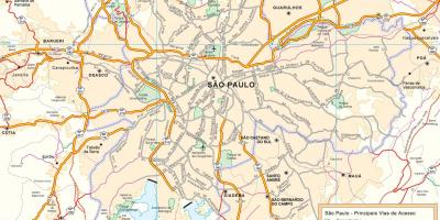 Mapa sarbide errepideak São Paulo