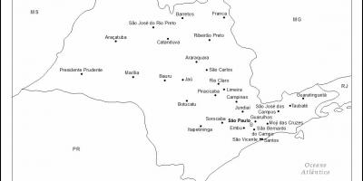 Mapa São Paulo birjina - hiri nagusiak
