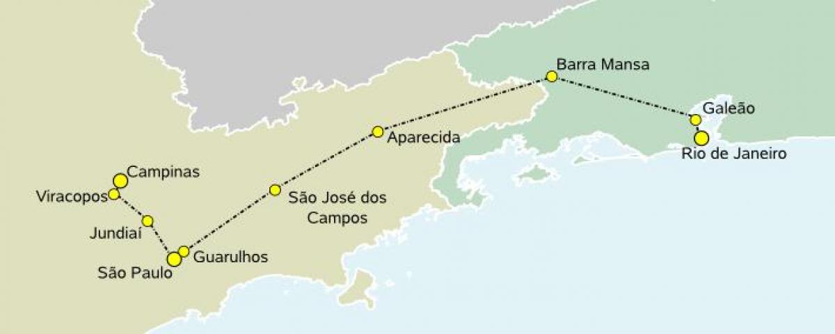 Mapa abiadura handiko trena São Paulo