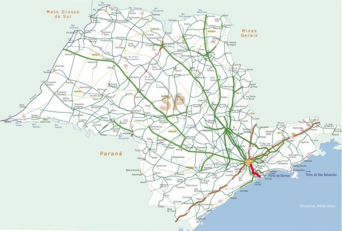 Mapa Anchieta autopista - SP 150