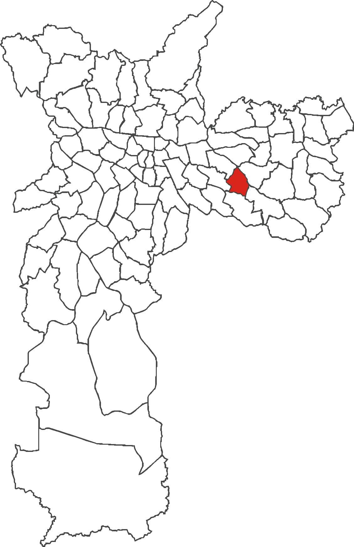 Mapa Aricanduva auzoan