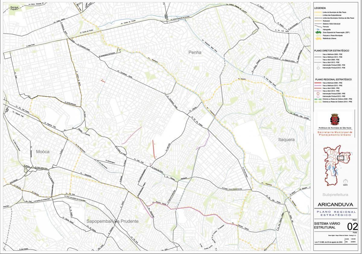 Mapa Aricanduva-Vila Formosa São Paulo - Errepideak