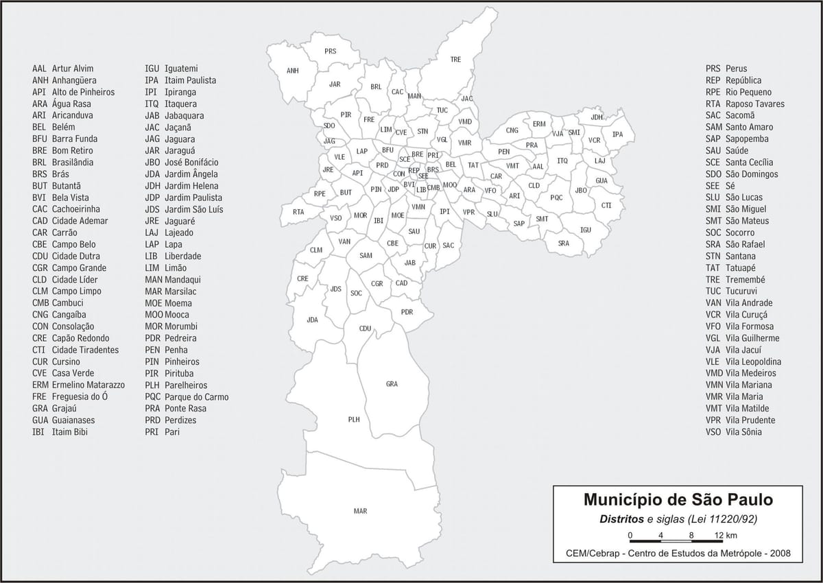 Mapa auzoetan São Paulo