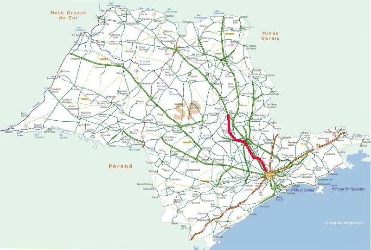 Mapa Bandeirantes autopista - SP 348