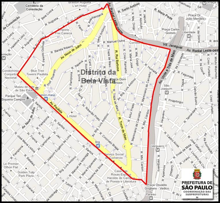 Mapa Bela Vista São Paulo