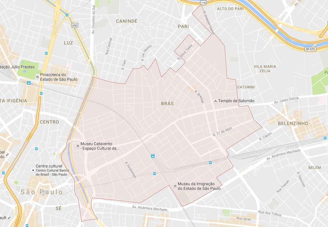 Mapa Brás São Paulo
