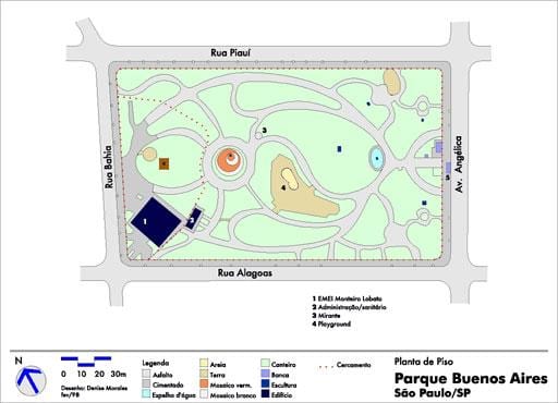 Mapa Buenos Aires São Paulo park