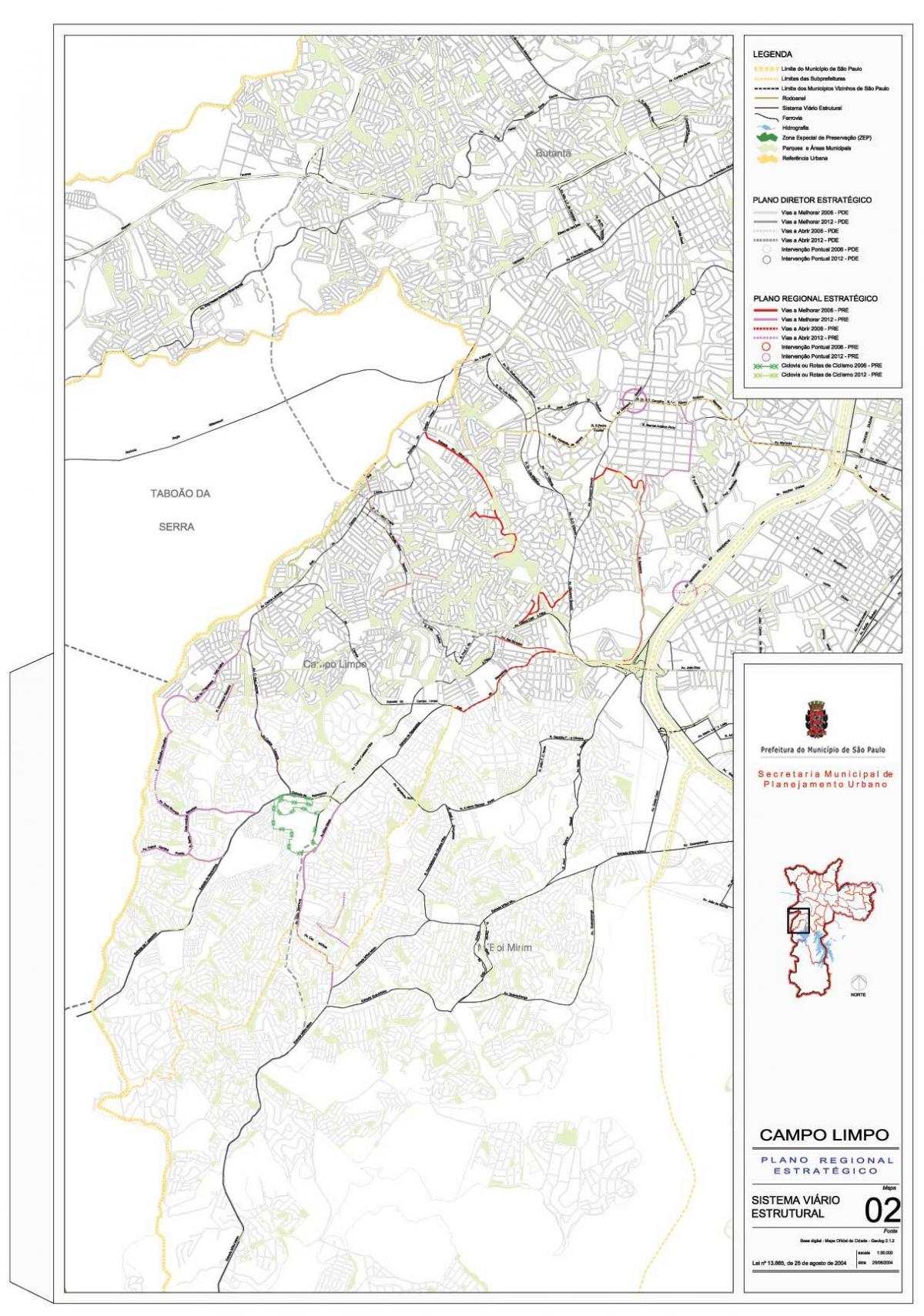 Mapa Campo Limpo São Paulo - Errepideak