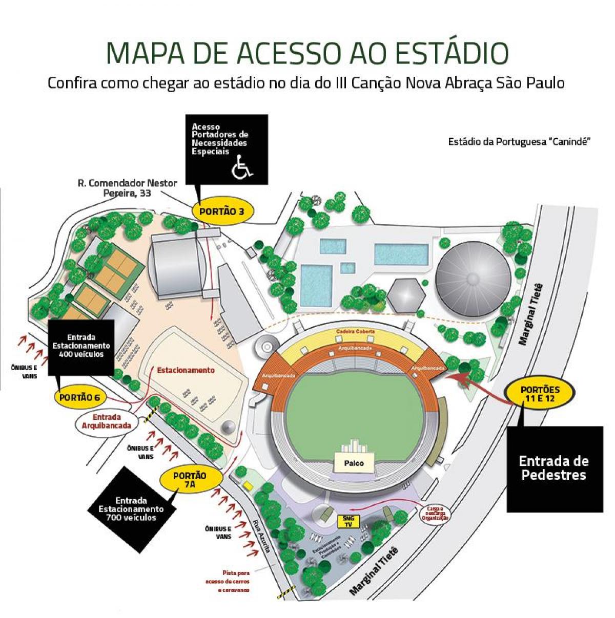 Mapa Canindé stadium