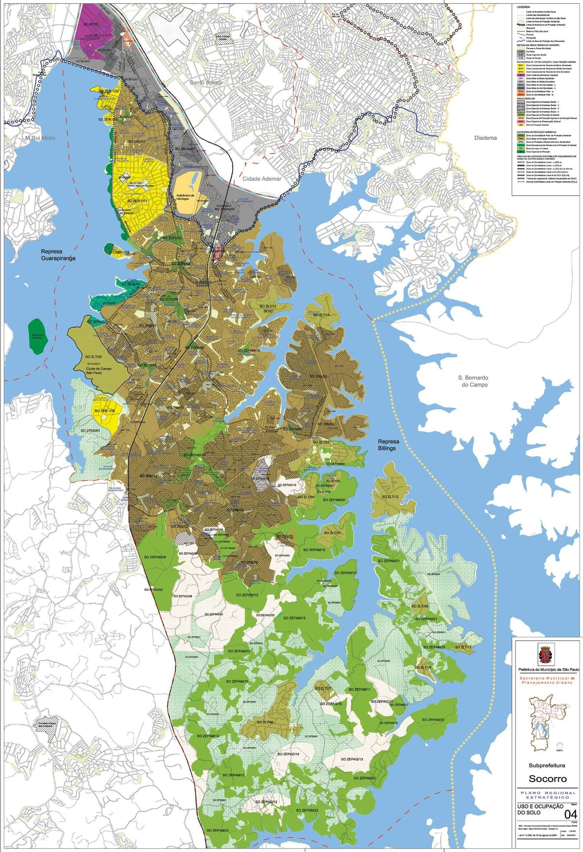 Mapa Capela egin Socorro São Paulo - lurzoruaren Okupazioa