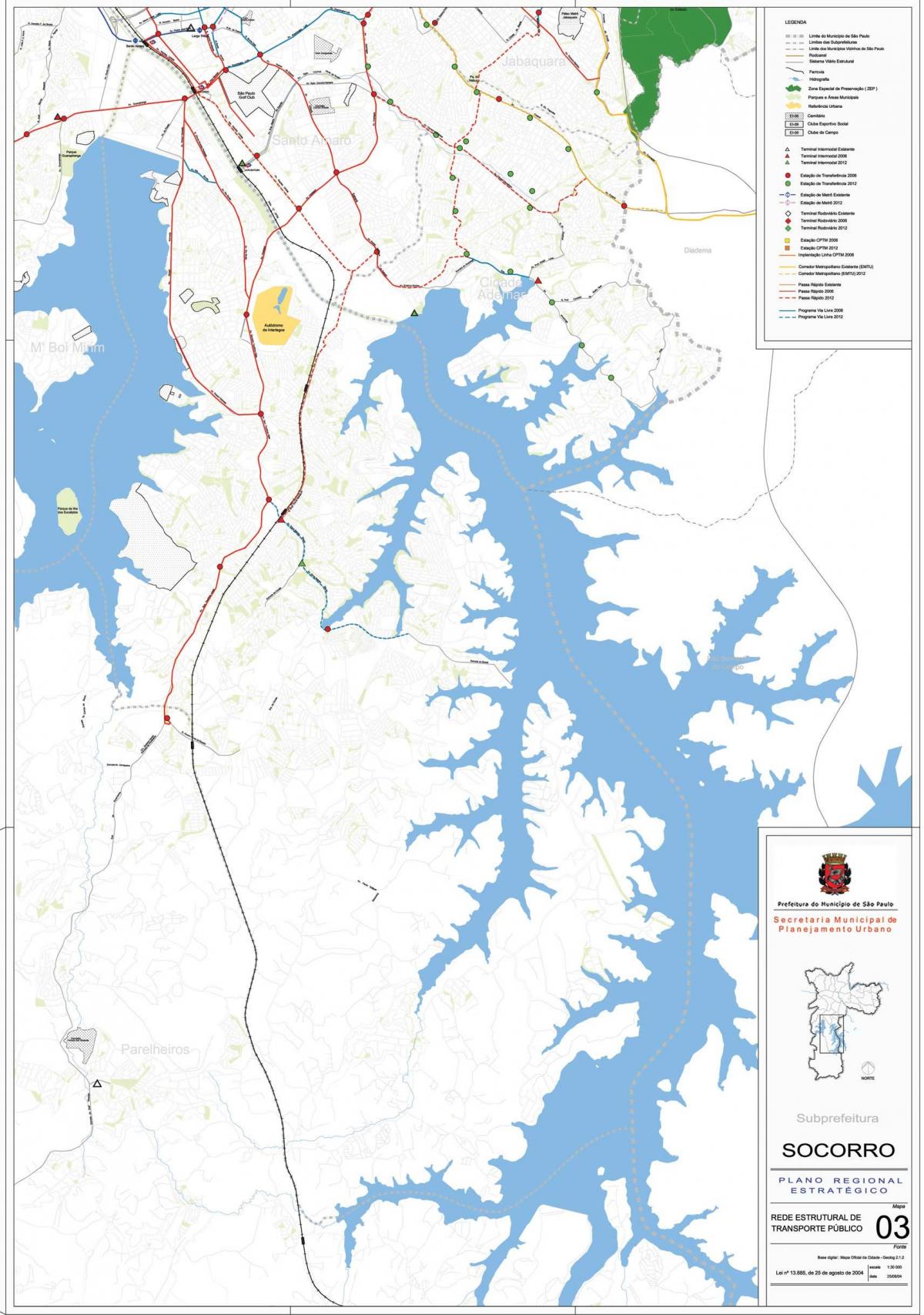 Mapa Capela egin Socorro São Paulo - garraio Publiko