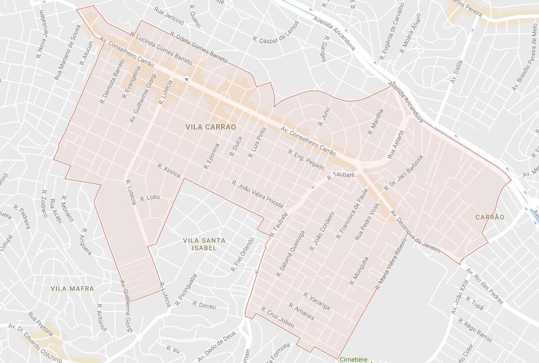Mapa Carrão São Paulo