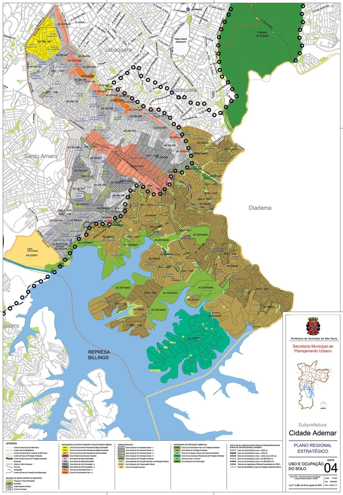 Mapa Cidade Ademar São Paulo - lurzoruaren Okupazioa