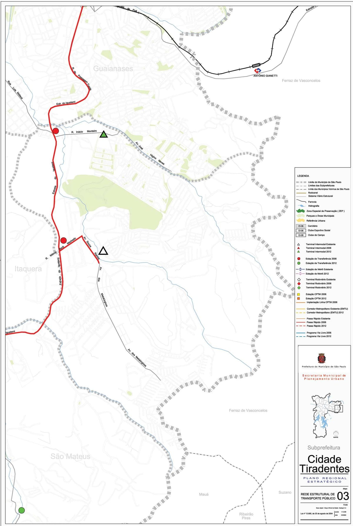 Mapa Cidade Tiradentes São Paulo - garraio Publiko