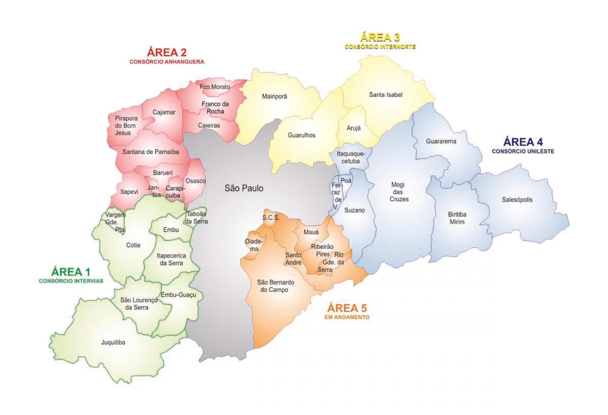 Mapa Concessão Áreas RMSP