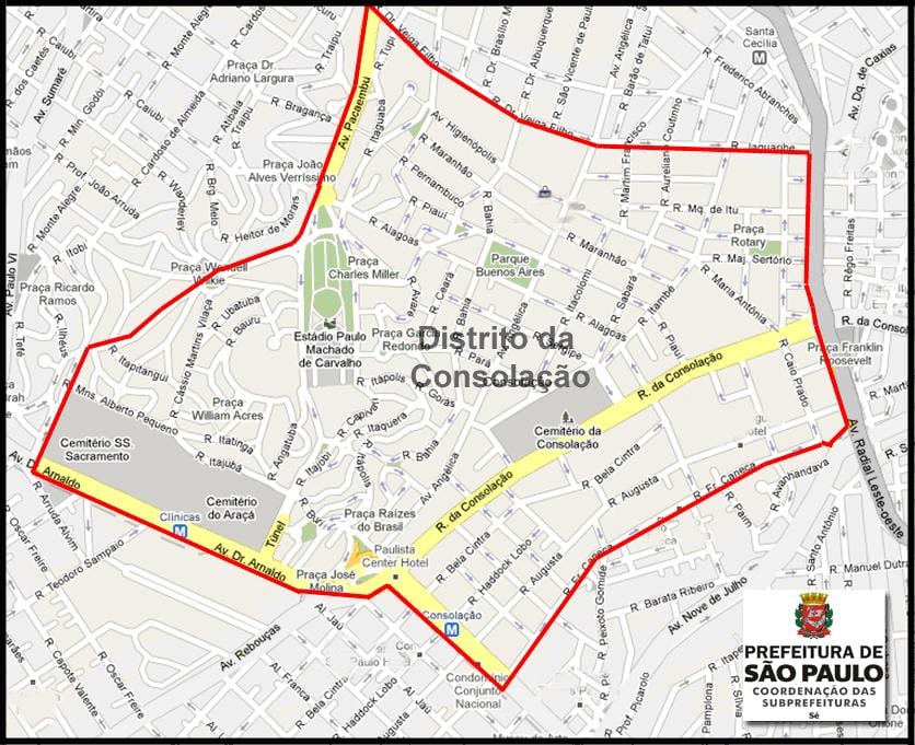 Mapa Consolação São Paulo