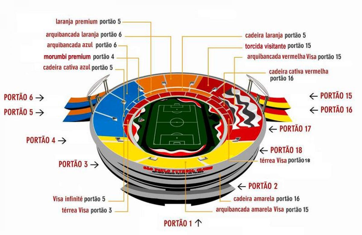 Mapa Cícero-Pompeu-de-Toledo stadium