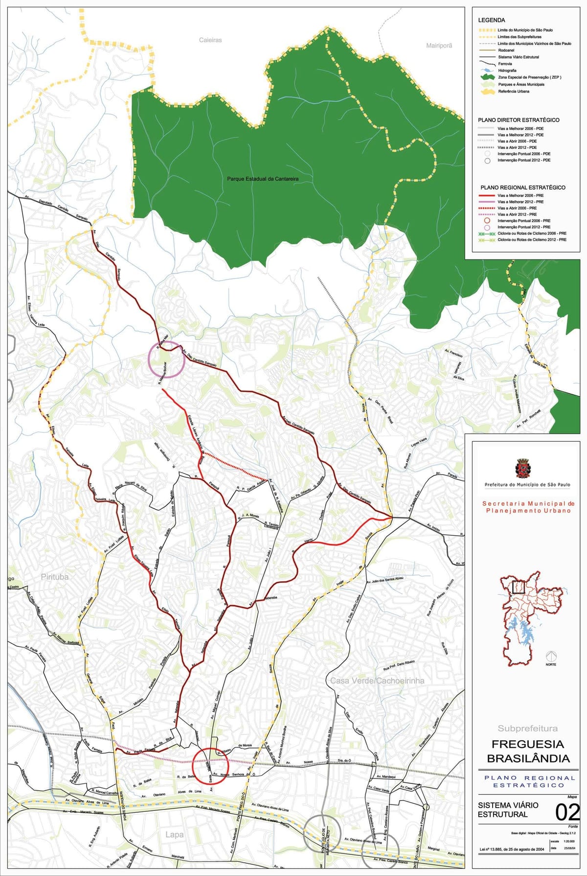 Mapa Freguesia egin Ó São Paulo - Errepideak