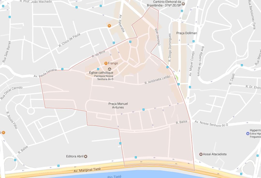 Mapa Freguesia egin Ó São Paulo
