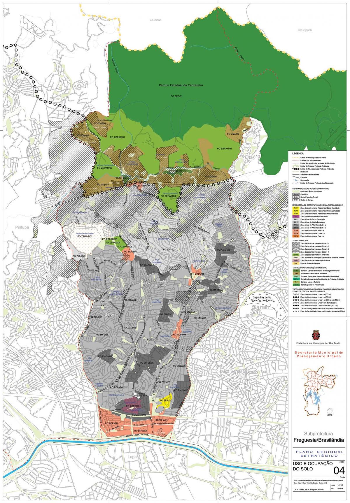 Mapa Freguesia egin Ó São Paulo - lurzoruaren Okupazioa