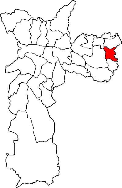 Mapa Guaianases azpi-prefektura São Paulo