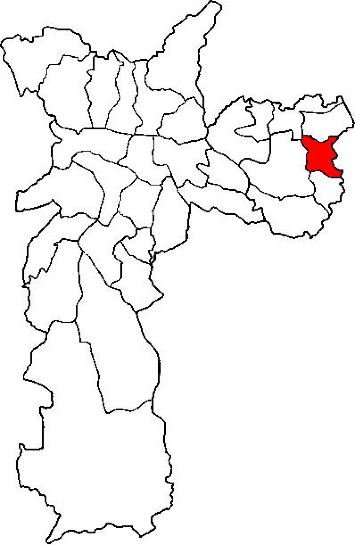 Mapa Guaianases azpi-prefektura São Paulo