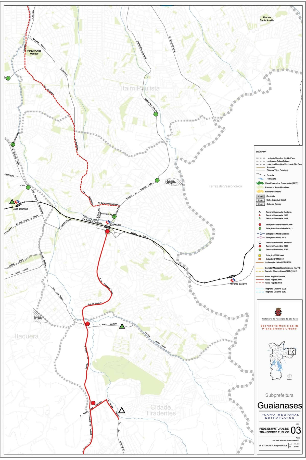 Mapa Guaianases São Paulo - garraio Publiko