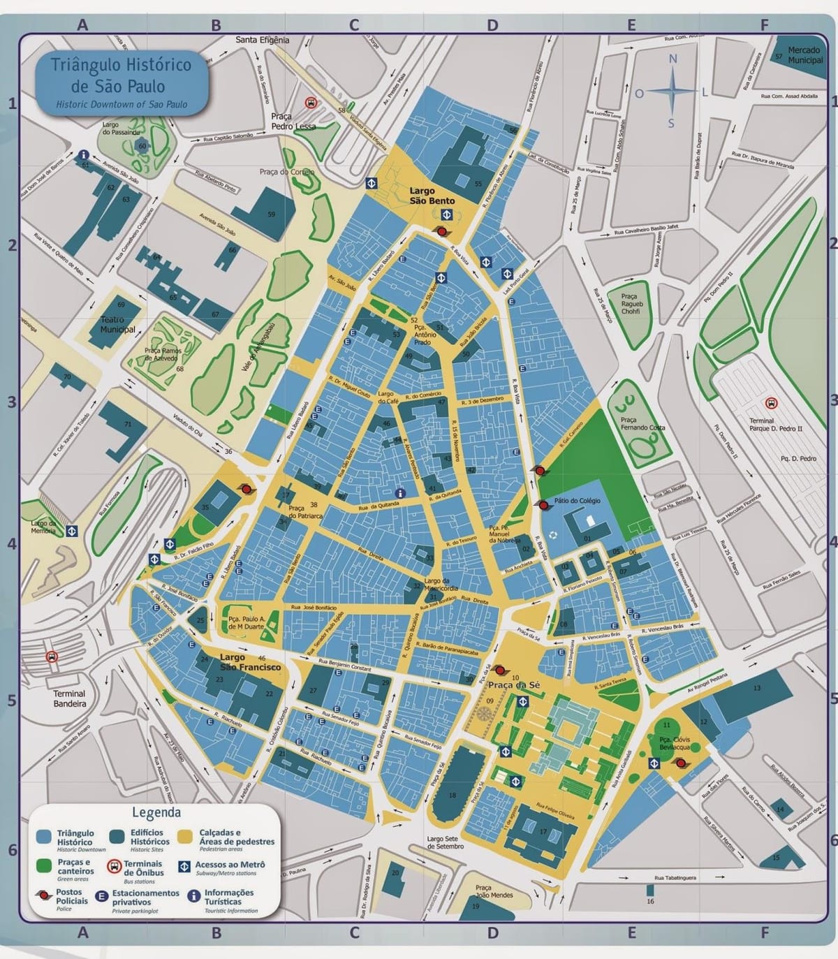 Mapa hirigune historikoan São Paulo