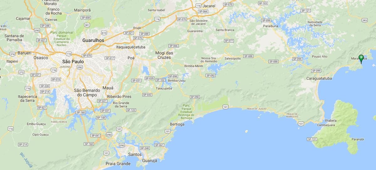 Mapa hondartza Caçandoca