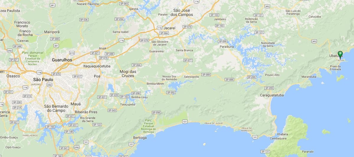 Mapa hondartza Itaguá