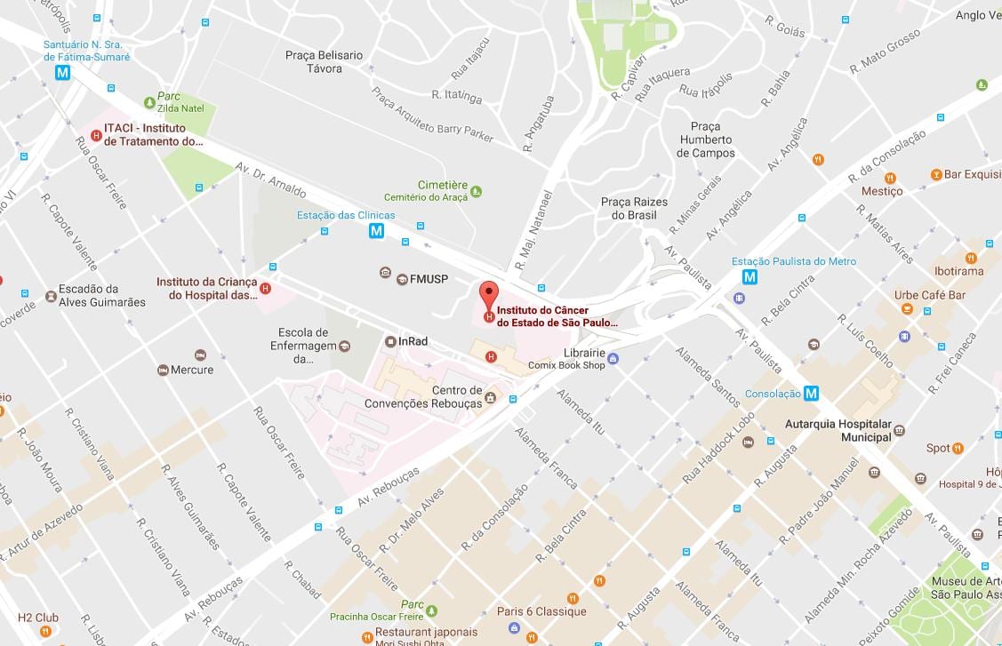 Mapa Institutua Minbizia São Paulo