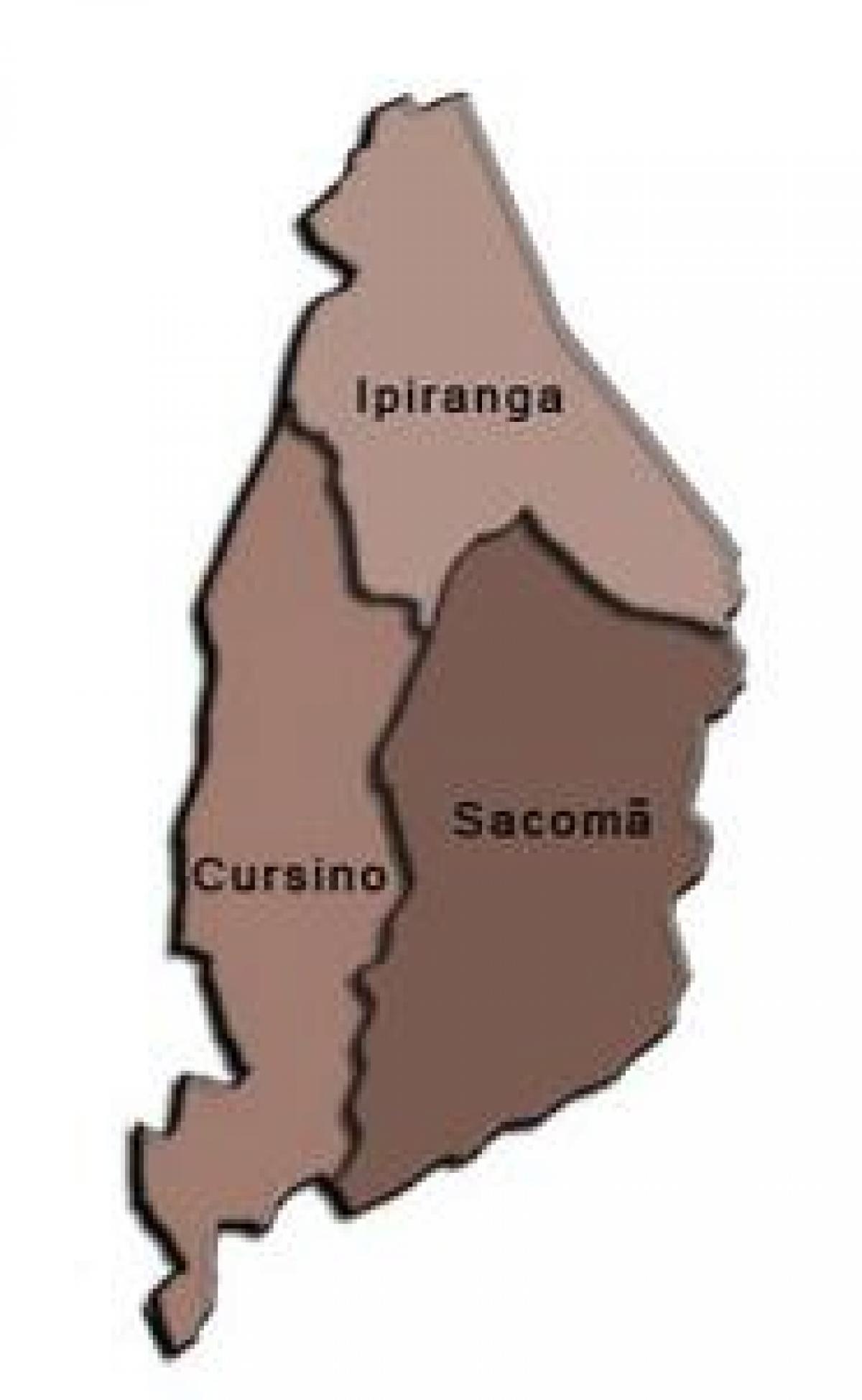 Mapa Ipiranga azpi-prefekturan